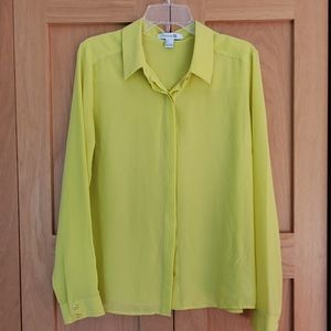 Lime green button up blouse
